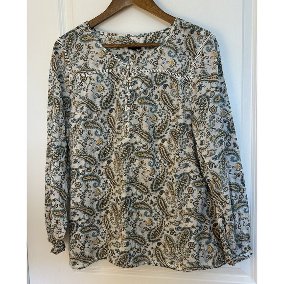 Talbots 3 Shirts LOT Bundle Extra Large 16 Floral Paisley Button Pop Over - Picture 2 of 16